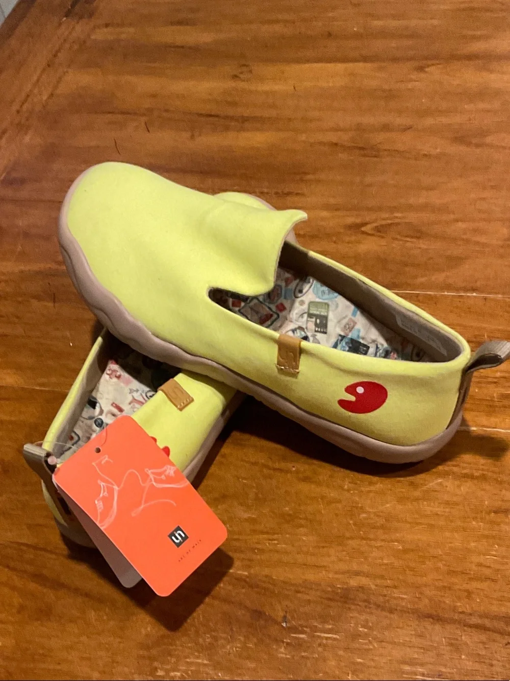 UIN Yellow Slip-On Canvas Espadrilles with Patterned Insole